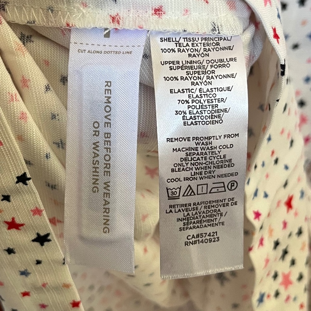 NWT LOFT White Multicolor Stars Twist Open Front Shorts Romper Size 4 - Picture 12 of 12